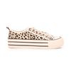 Women's Leopard Print Canvas Sneakers with Striped Sole