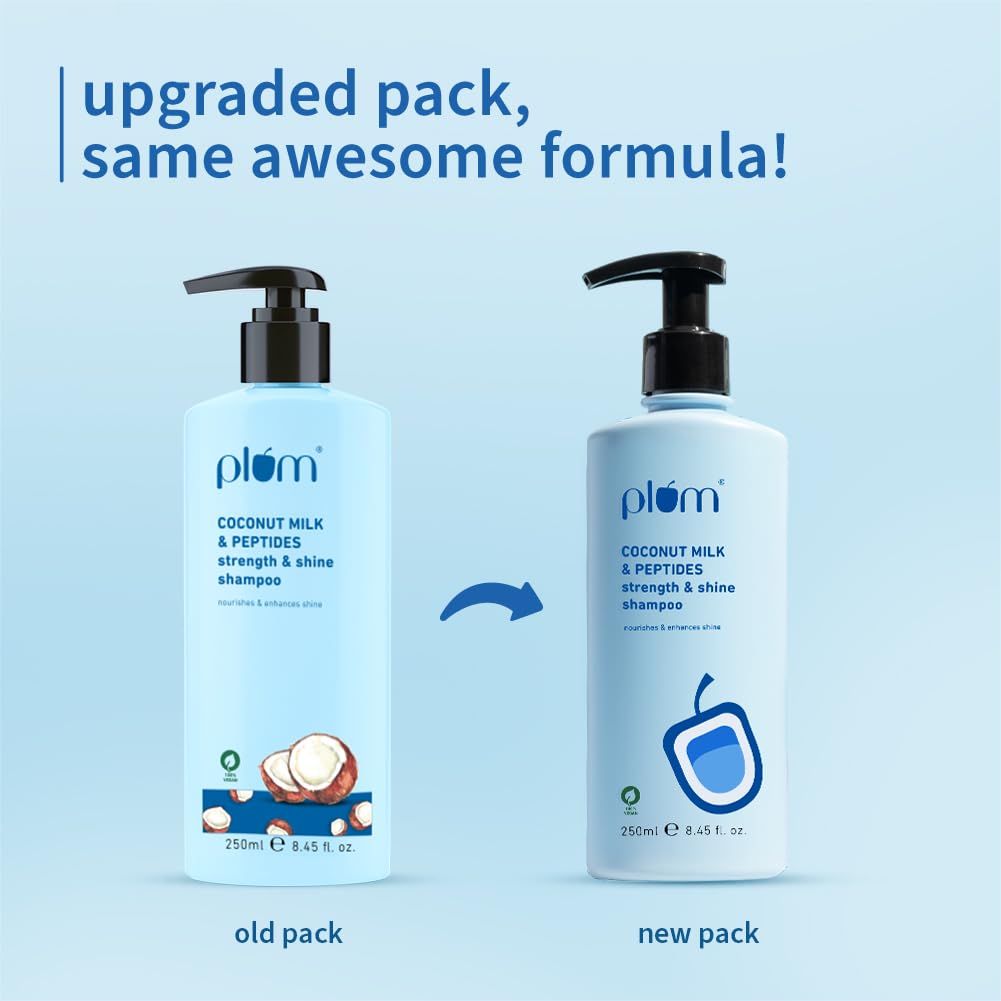 Plum Coconut Milk & Peptides Shampoo 250ml Conditioner 175g Combo for Softer, Hydrated Hair