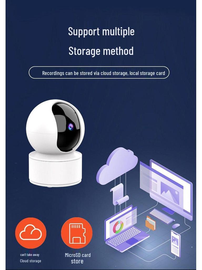 360° Rotating Wireless WiFi Surveillance Camera with Phone Connectivity, Remote Access, Clear Night Vision, and Smart Tracking