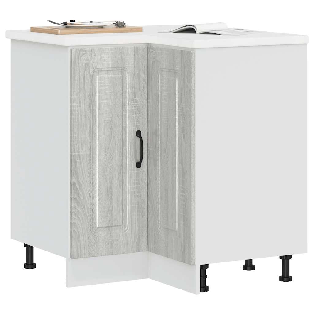 Kitchen Corner Base Cabinet Kalmar Grey Sonoma Particleboard