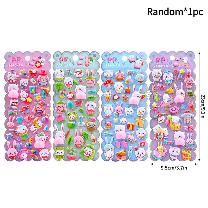 3D Bubble Cartoon Stickers Soft Pinch Pippi Sticker Decompression Diy Phone Case Scrapbook Notebook Cover Decorative Stickers