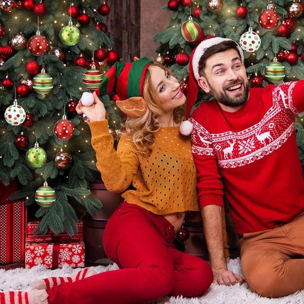 12pcs Plastic Electroplated Hanging Balls 6cm Xmas Tree Pendants  Holiday Party Ornament