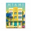 Vintage Miami California Canvas Painting Retro Travel Poster Tourist Scenery Wall Art for Living Room Decoration Home Decor