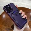 Plating Transparent Card Holder Phone Case For Iphone 14 13 11 12 Pro Max Plus Lens Protection Shockproof Silicone Wallet Cover