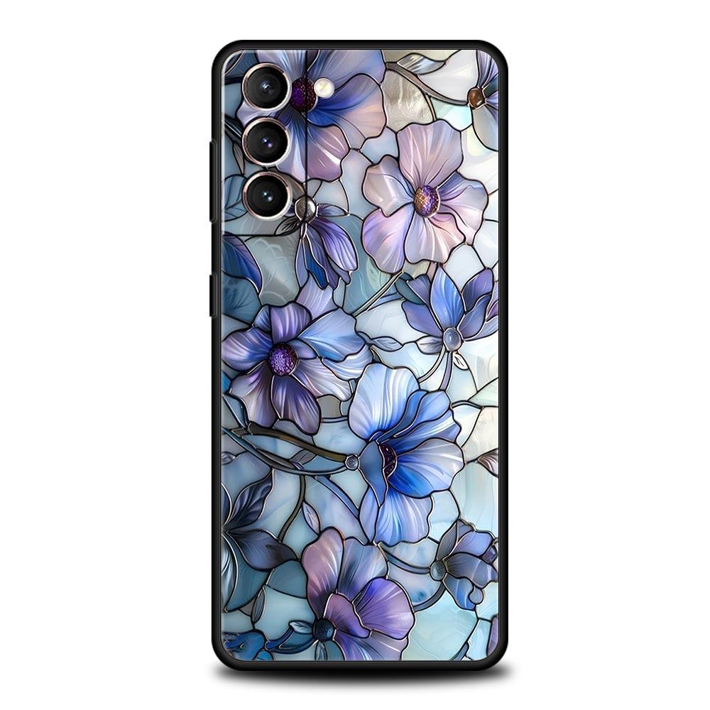 Чехол для телефона Samsung Galaxy S25 Edge S24 S23 S22 S21 Ultra S20 FE 5G S10 S10E S9 Plus Мягкий ТПУ Чехол Цветочный мрамор Геометрия