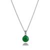 Collier Luxenter En Argent 925 Avec Agate Verte Naturelle Finition Ene Rhodium - Geel