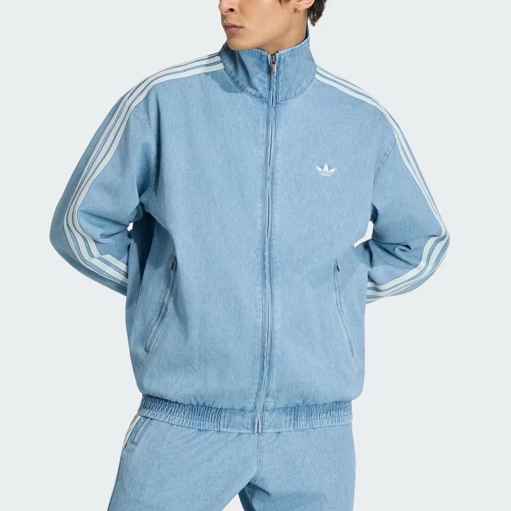 adidas Оригиналы Firebird Спортивная полоска Молния Длинный рукав Джинсовая куртка Мужские куртки KX1196