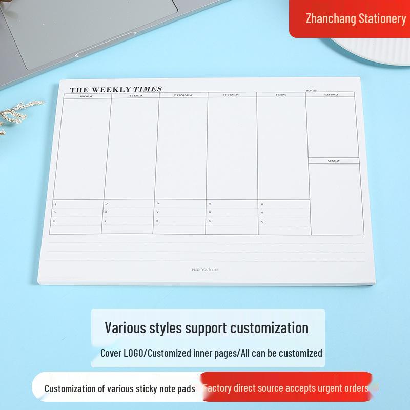 Cross-Month Tearable Weekly Planner with Self-Fillable Sticky Notes and Check-In Calendar