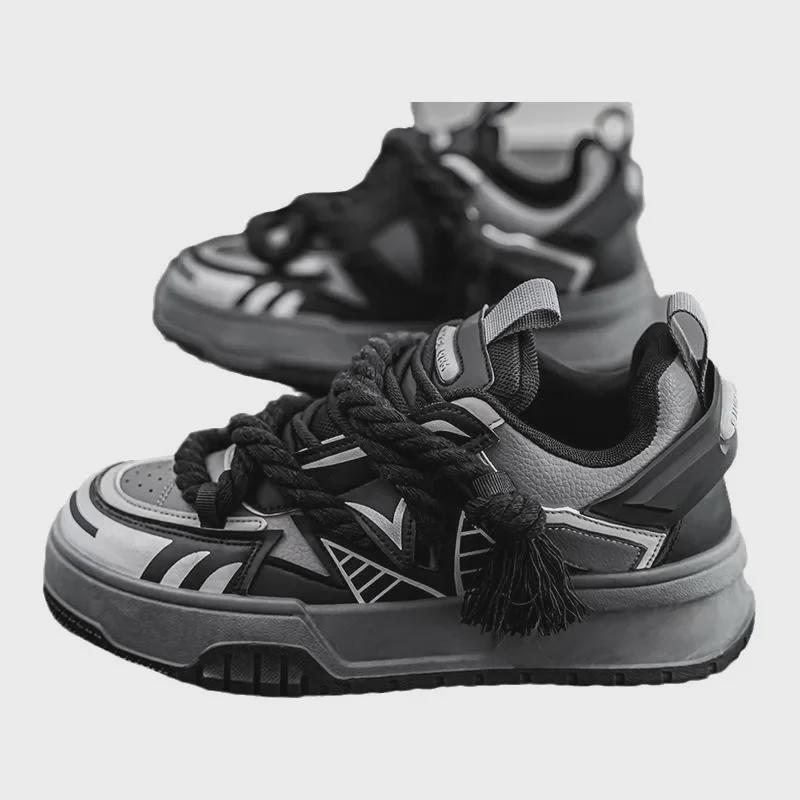 Мужские модные яркие повседневные лоферы: Персонализированный ремешок из пеньковой веревки, кроссовки на толстой подошве