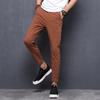Summer Korean Version of Cropped Pants for Men with Slim Fit and Small Feet, Pure Cotton Men's Casual Pants, Elastic Trendy Pants, Men's Thin Style