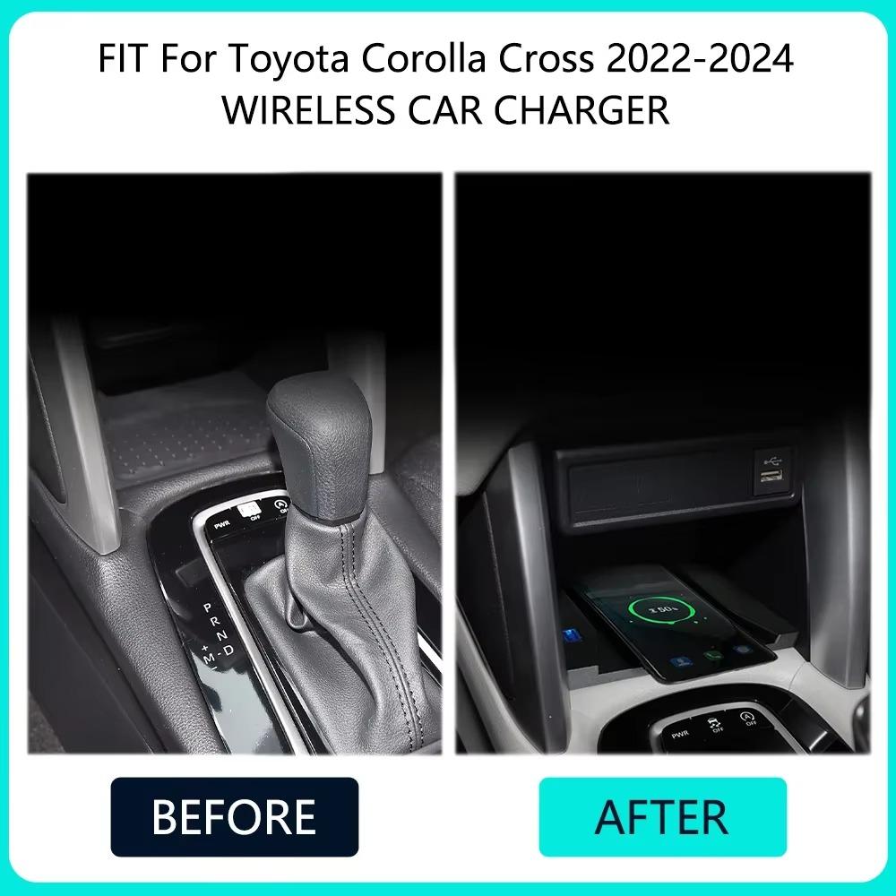 Wireless Car Charger Qi 15W Fast Charging Pad for Toyota Corolla Cross XG10 2022-2024 Car Accessories Wireless Charger Center