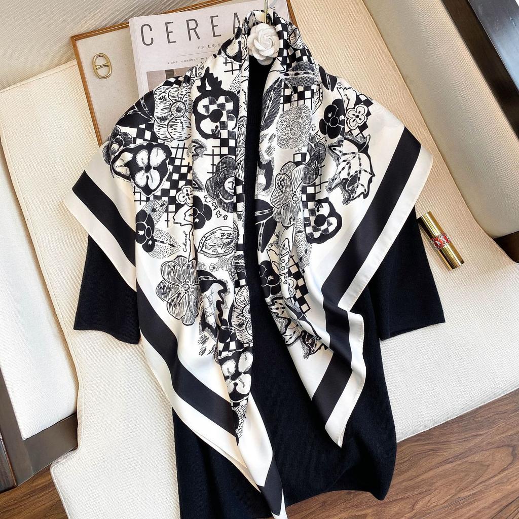 Korean Spring and Autumn Summer New Fashionable Large Scarf Scarf Sunshade Scarf Shoulder Scarf Scarf