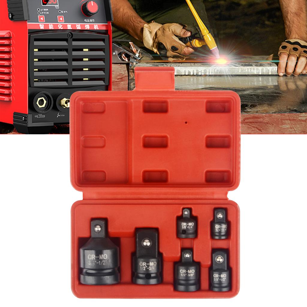 Набор из 6 шт. переходников для ударных головок с кейсом для переноски для преобразования гаечного ключа-драйвера, редуктор и повышает долговечность