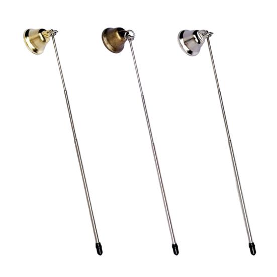 Bell Candle Extinguisher with Telescopic Handle Rotating Metal Tealight Candle Wick