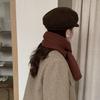 Solid Color Cross Scarf Thicken Neckerchief Winter Warm Neck Warmer  Women