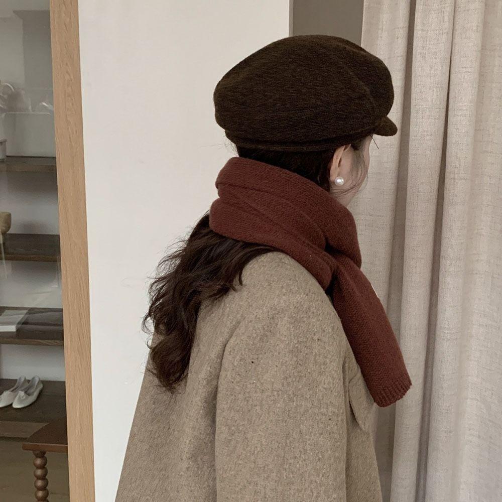 Solid Color Cross Scarf Thicken Neckerchief Winter Warm Neck Warmer Women