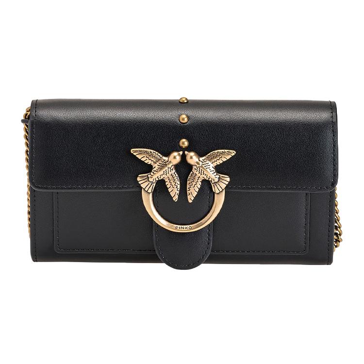 PINKO SIMPLY Женская сумка через плечо из коровьей кожи, Черная 1P22JM-Y7SP-Z99Q