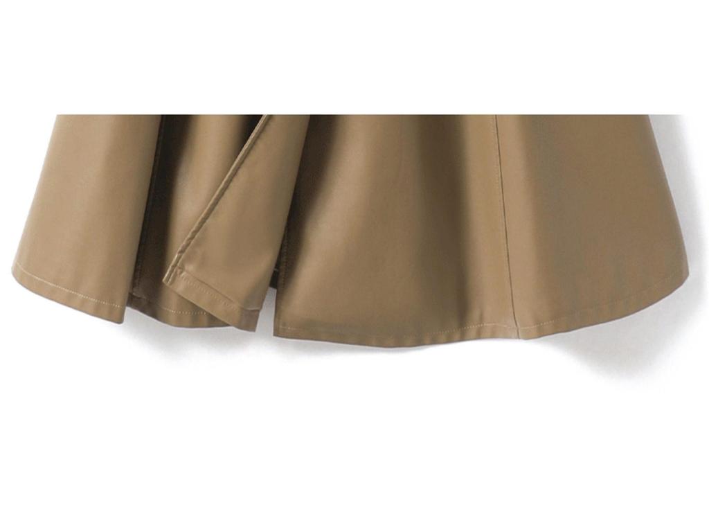 Женское пальто из овчины: Элегантная, со шнуровкой, подчеркивающая талию, длинная юбка в стиле из кожи, Коллекция 2025