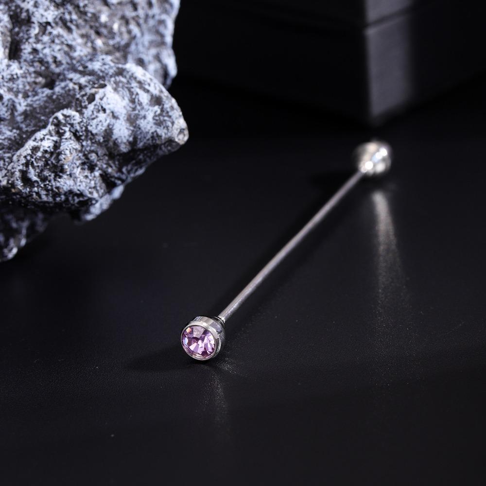 Detachable Crystal Tie Collar Needle Spiral Buckle Neckline Pin Shirt Collar Pin Banquet