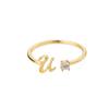 A-Z Initial Rings for Women Open Adjustable Stainless Steel Wedding Ring 2024 Trend Gold Color Couple Jewelry Accessories Gift