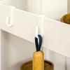 Kitchen Trolley, 4 Shelves, Hooks, Casters, 40x19x90 cm, White