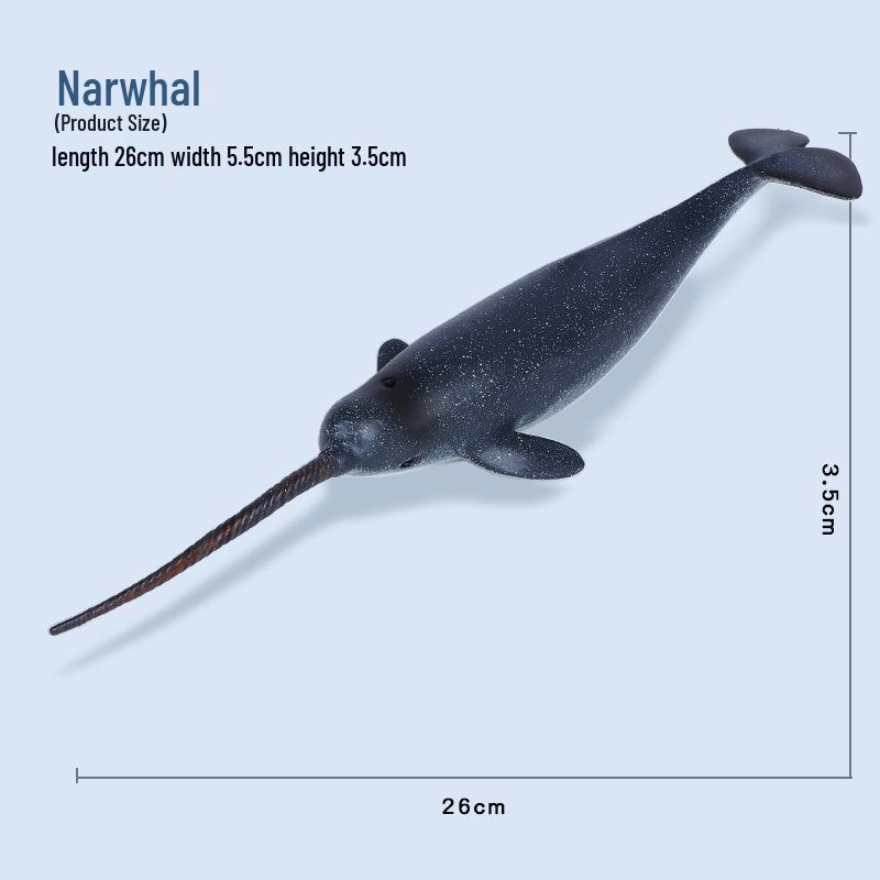 Cross-Border Marine Life Model Toy: Gray Whale, Orca, Humpback, Narwhal, Great White Shark