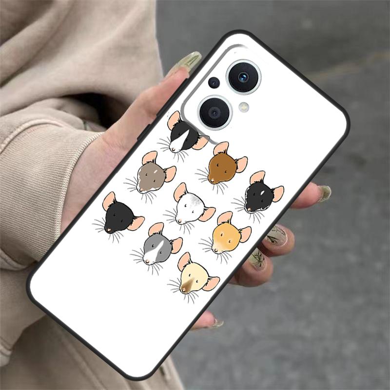 Милый Мультяшный Животный Крыса Чехол Для OPPO Reno 8T 13F 14F 12F 11F 10 12 13 14 Pro 7 8 Lite OPPO Find X8 X6 X9 Pro Обложка