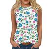 Women's Casual Round Neck Printed Sleeveless Vest Tops Vest