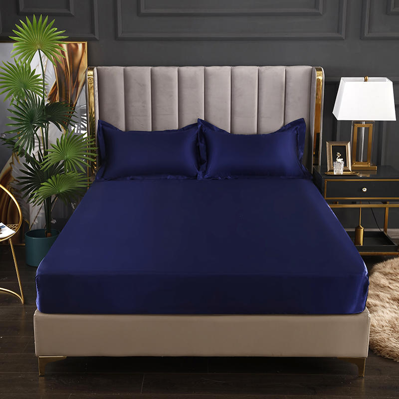 Простыня с резинкой из полиэстерового сатина, простыня на резинке, гладкокрашеное постельное белье из PLA Cool Fiber, простыня на резинке(нет наволочки