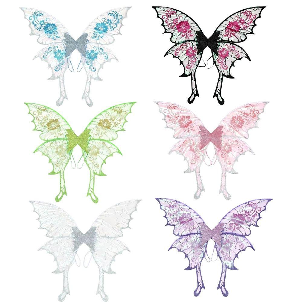 Sparkling Organza Butterfly Wings Floral Embroidered Cosplay Wings Fairy Wings  Halloween Party