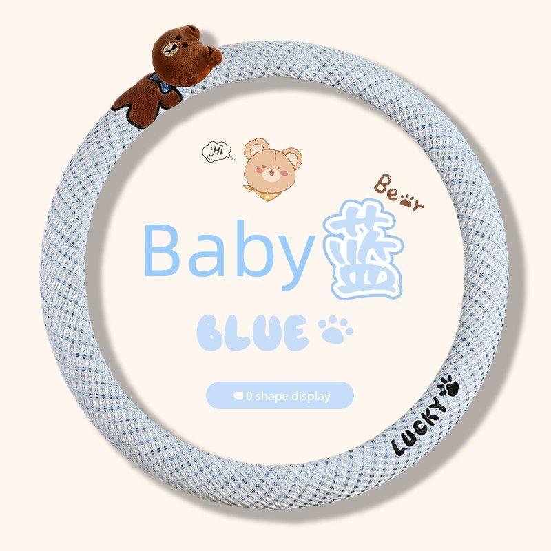 Suitable for Suzuki Car Steering Wheel Cover, Linen Nappa Leather Handle Cover, Ultra-Thin, Cute, Universal for All Seasons, D