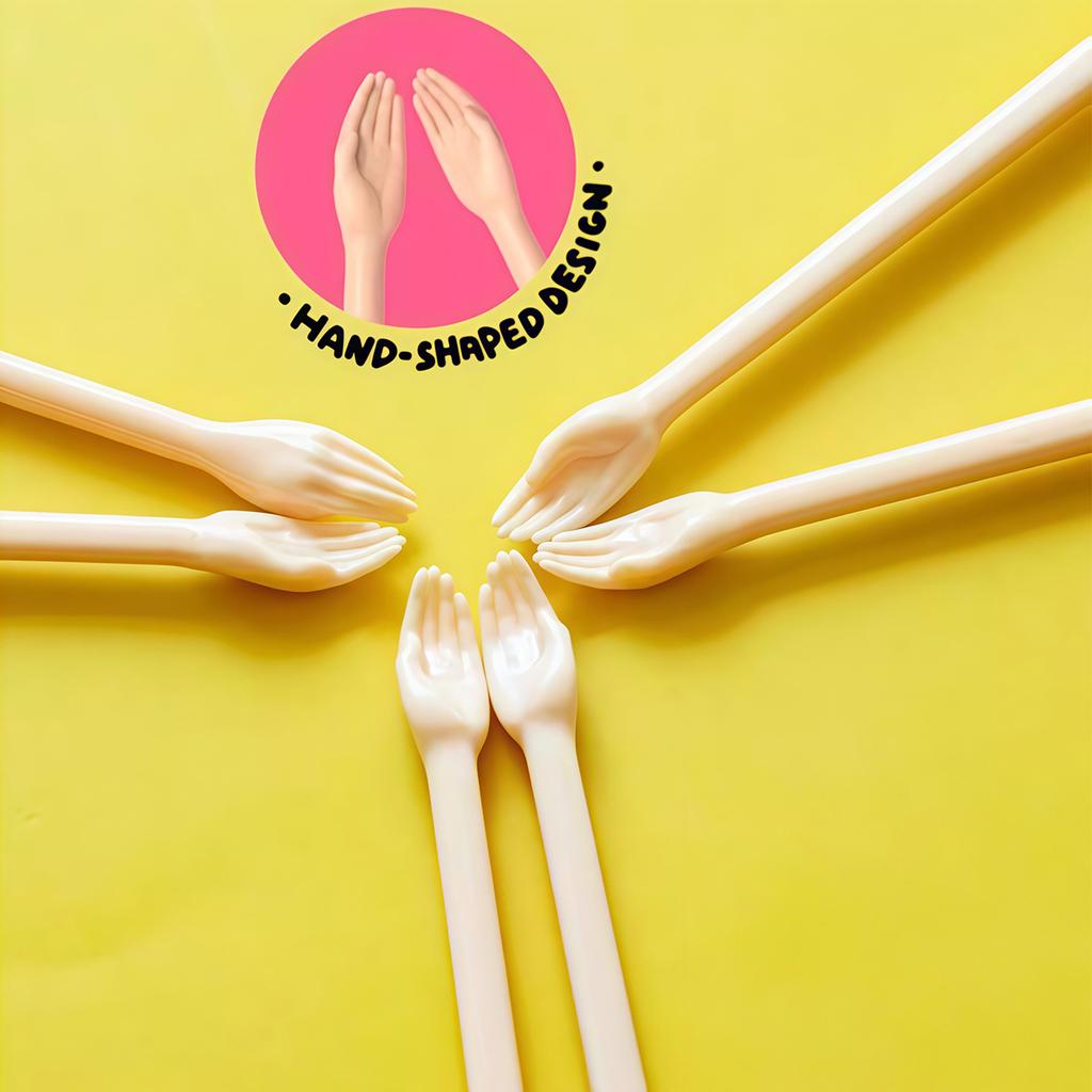 Funny and Creative Hand Shape, One Person Eating Ritual Chopsticks