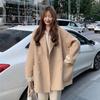 Autumn Winter Women's Thickened Woolen Outer Wear Warm Niche Loose Slimming Double Breasted