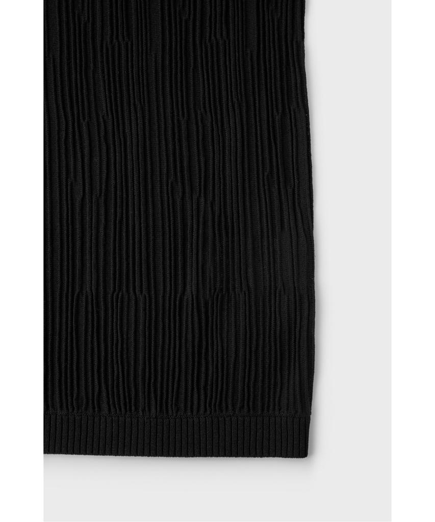 IRO Pleats Pleated Short Sleeve Round Sweater Iqwam26705Bkx