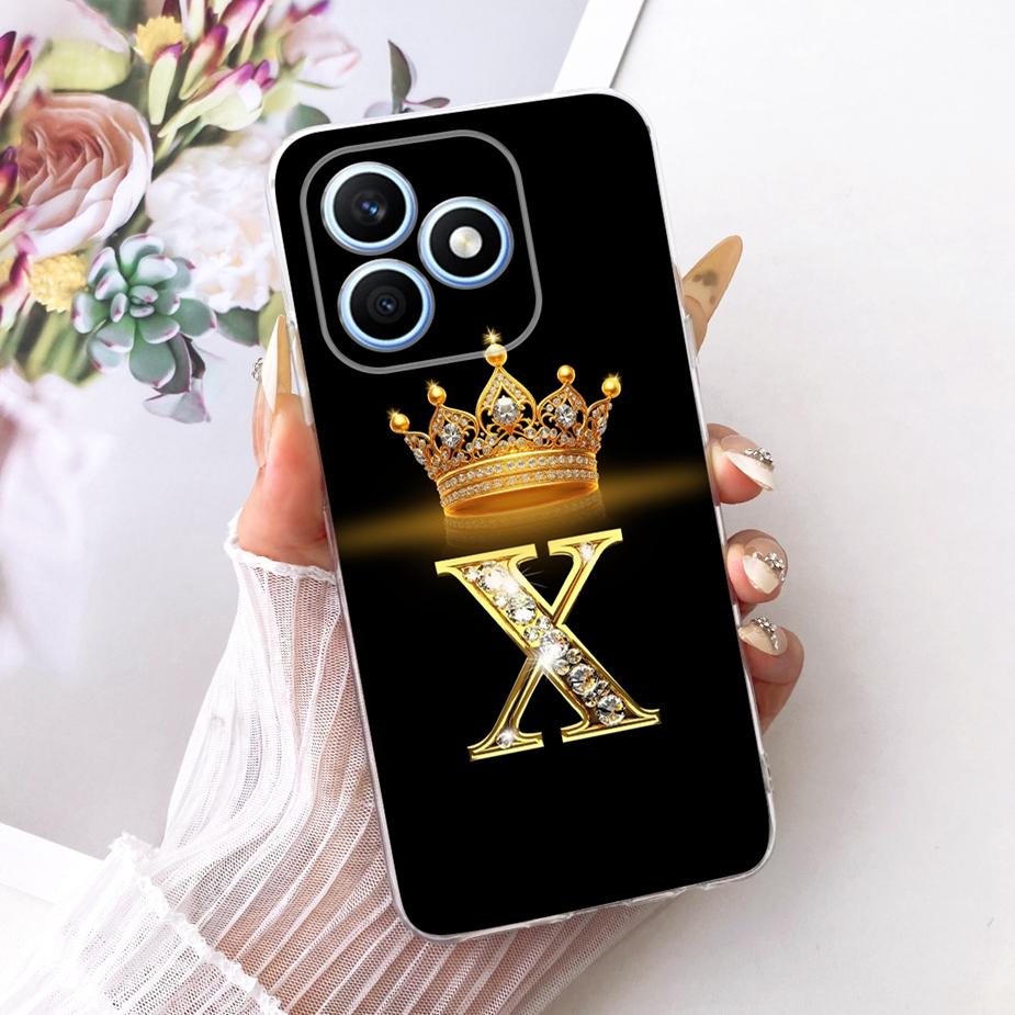 Чехол для Honor X8D Новый Модный Чехол с Буквами и Короной 6.77'' Мягкий Силиконовый Чехол для Телефона Для Honor X8d X 8d HonorX8d Задняя Крышка Fundas