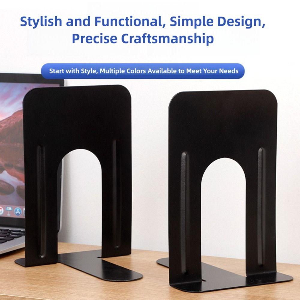 1/2PCS Non-slip Book Stand L-Shaped Desk Bookshelf Book Simple Bookends  Home