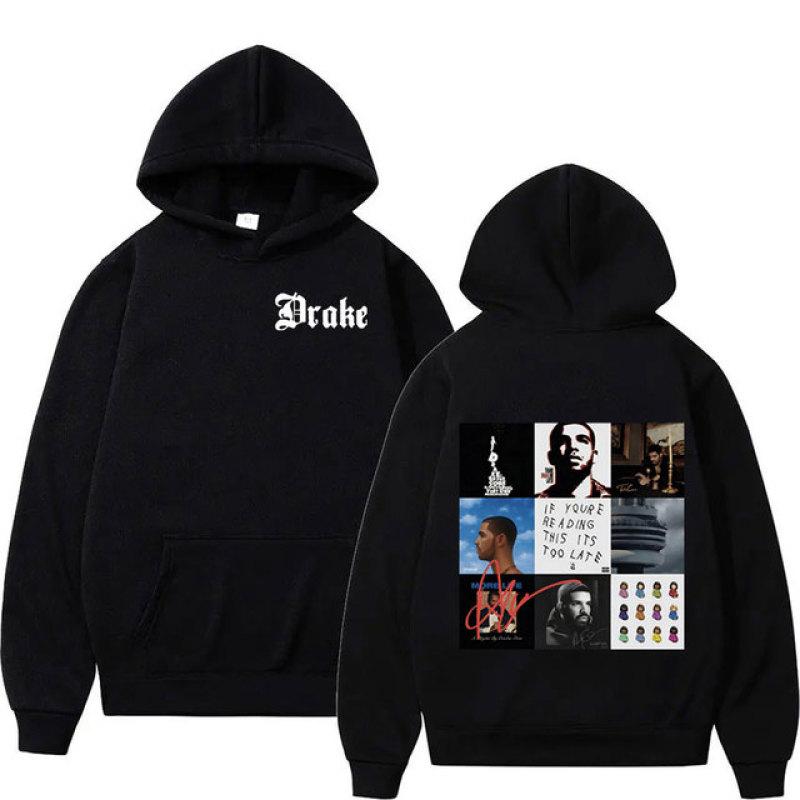 Рэппер Дрейк для всех собак Толстовка с буквенным принтом Мужская винтажная пуловерная толстовка в стиле хип-хоп Модная повседневная уличная одежда с капюшоном большого размера