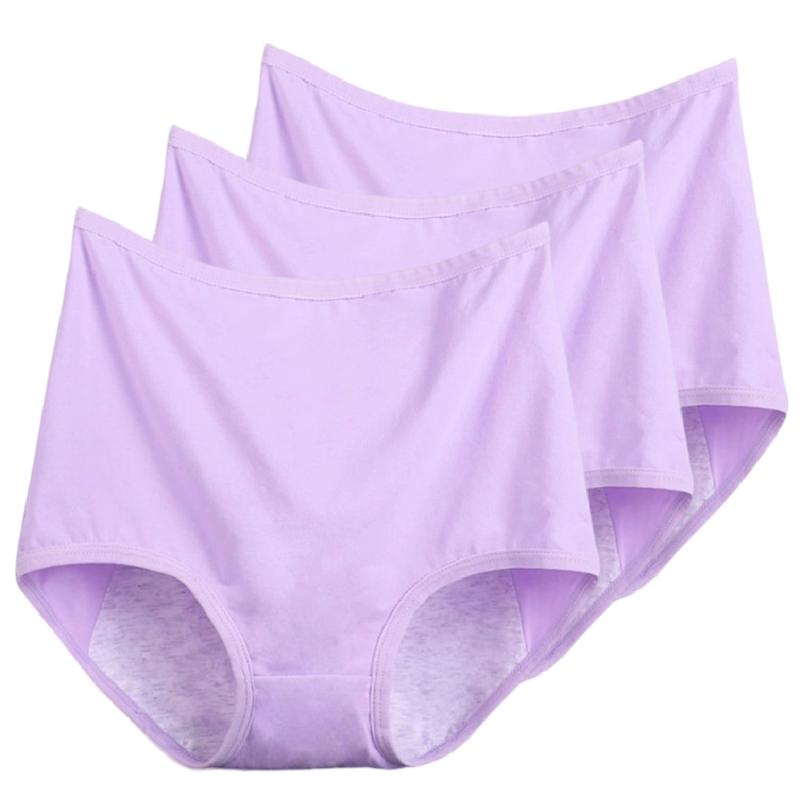 3Pieces/Lot Ladies' Panties Menstrual Leak-proof Underwear Physiological Pants Women's Briefs Plus Size XL XXL 3XL 4XL 5XL 6XL