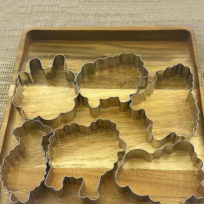 6 шт./набор инструментов для выпечки своими руками из полой моющейся нержавеющей стали для печенья в виде мультяшного ягненка аксессуары для дома