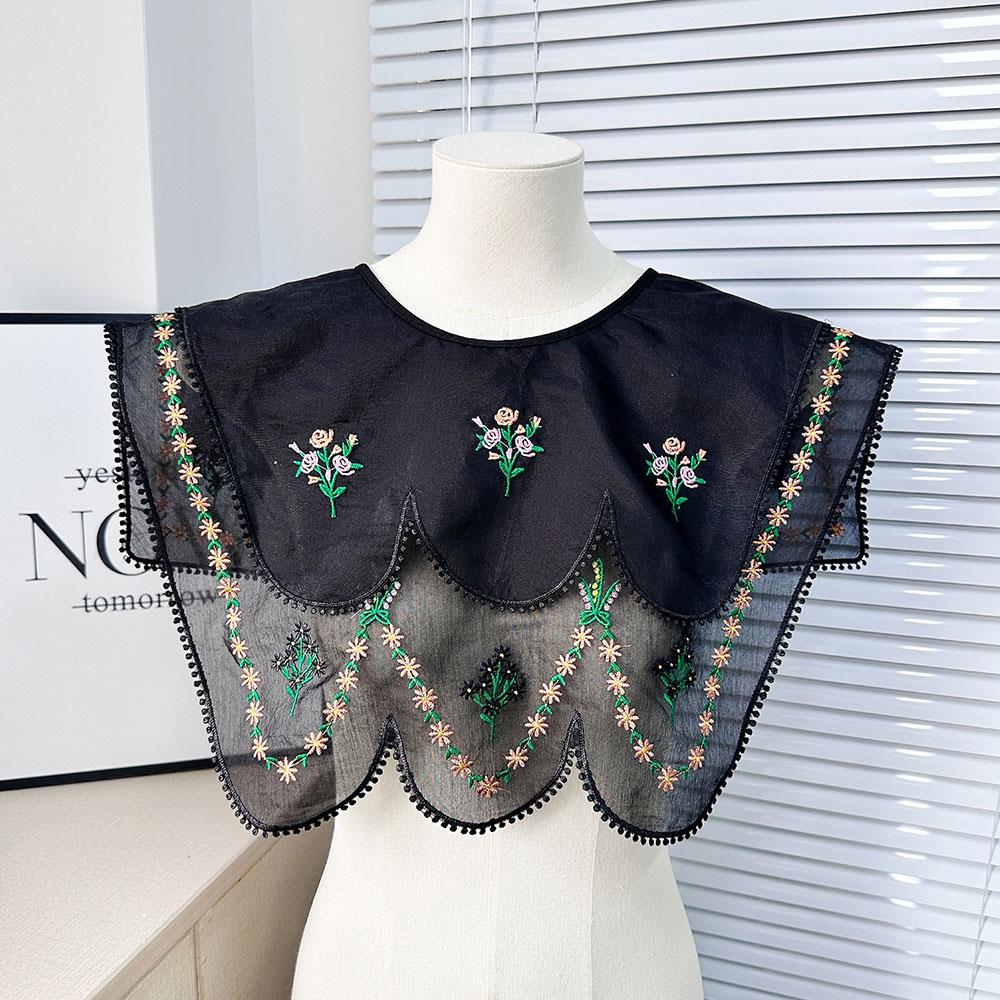 New Chinese Style Stand Lapel False Collar Women Embroidery Faux Half Shirt Blouse Fake Collars Sweater Shirt Detachable Collars