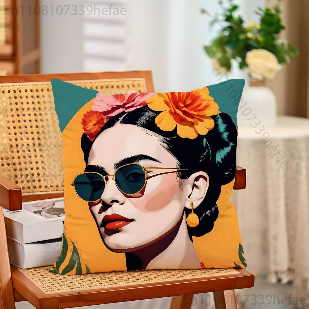 Fashion FFridaS KKahlo Pillow Cases for Bedroom Living Room Sofa Home Decor Polyester Cushion Cover with Zipper