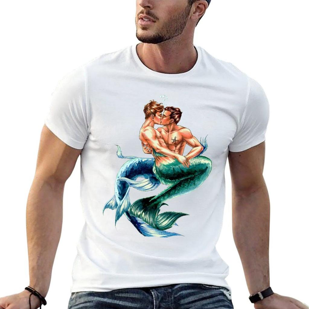 Merman Love T-Shirt Plus Size Basic Cotton T-Shirt