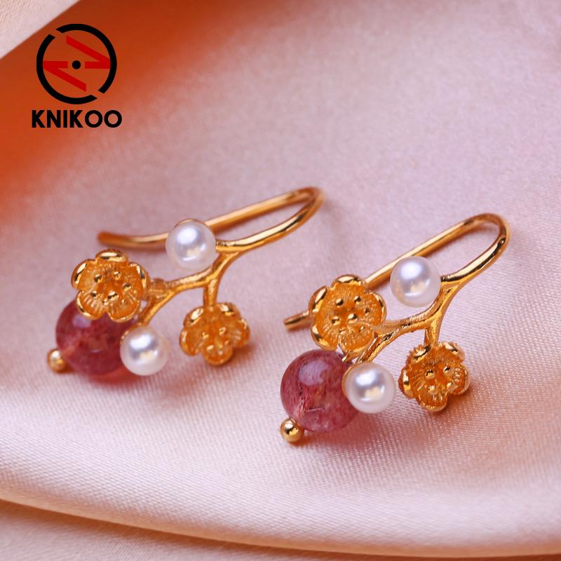 KNIKOO Цветочные серьги для женщин, модные серьги, ювелирные изделия для свадьбы, невесты, вечерние серьги, подарки