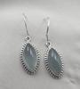 925 Sterling Silver Marquise Aquamarine Dangle Earrings – Boho Vintage Gemstone Jewelry
