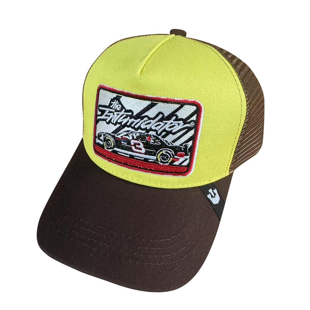 Baseball cap letter landscape racing pattern sun hat wide brim American truck driver peaked cap sun protection and breathable