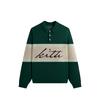 Harmon Lettered Pullover Long Sleeve Polo Shirt Men Tops Seaweed KHM032305-400