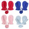 Outdoor Warm Polar Fleece Kids Mittens Fleece Lined Boys Girls Gloves Baby Toddler Lanyard Mittens