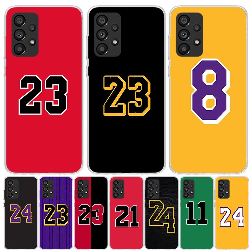 Чехол для телефона с номером 23 24 8 для Basketball для Samsung Galaxy A13 A14 A15 A16 A17 A53 A54 A55 A56 A33 A34 A35 A36 A23 A24 A25 A26 A05S