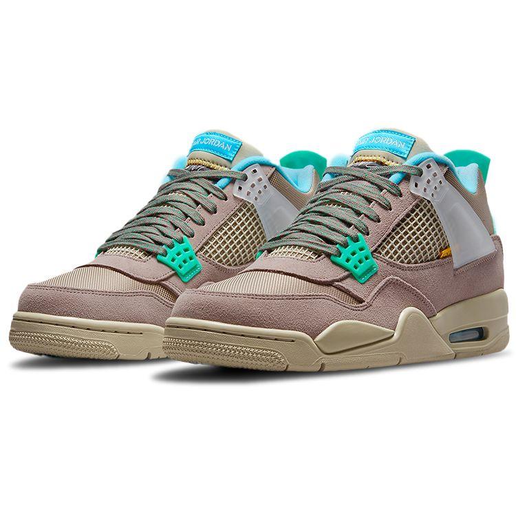 Union LA X Air Jordan 4 Retro Taupe Haze Unisex Sneakers Tan Blue-Fury Khaki DJ5718-242