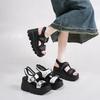2025 Summer New Thick-soled Heightening Word with Roman Sandals Women Wear Light Lazy Shoes Casual Sandals